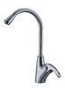 Polished Single Lever Mixer Taps , Brass Ceramic Kitchen Sink Water Faucet with One Hole