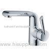 Modern Deck Mounted Basin Mixer Faucet / Single Hole Chrome Basin Mixer Taps HN-3A36