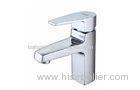 Square Chrome Polished Basin Mixer Faucets / Single Lever Basin Mixer Tap HN-3A65