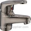 Brushed Nickel Antique Basin Mixer Faucet Taps with One Handle , Euro Style