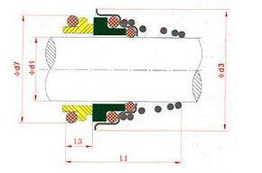 mechanical pump seal for diving pumps 155 30mm