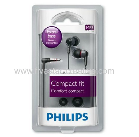 Philips SHE7000BK/28 Extra Bass Stereo In-Ear Headphones Earphones for MP3 MP4 iPhone iPad iPod Black