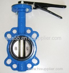 3 inch hand lever operated cast iron ansi wafer type butterfly valve without pin