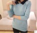 2013 new Korean winter sweet shirt collar lace long sleeved knit sweater