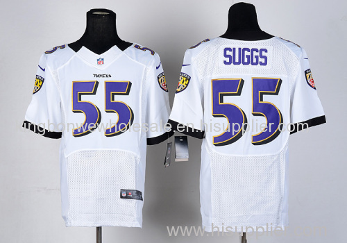 NFL Baltimore Ravens Terrell Suggs #55 Game White Jersey