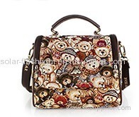 The new authentic cute teddy bear to restore ancient ways female inclined shoulder bag