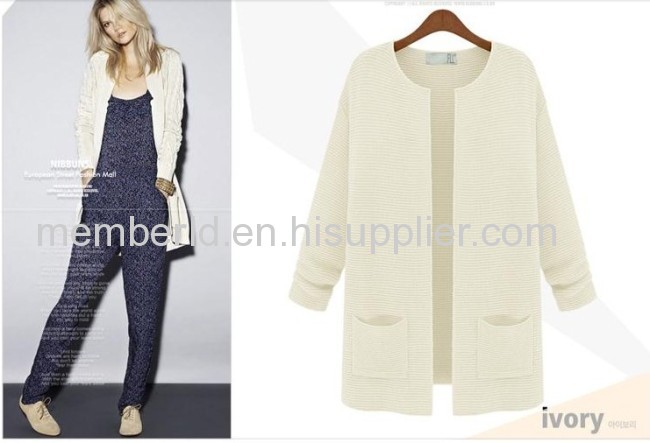 2013 Hitz women reduced V collar long cardigan sweater shirt shawl