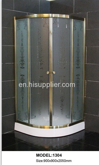 Electroplating brassy shower enclosure