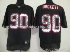 NFL Arizona Cardicals 90 Dockett Black United Sideline Jerseys