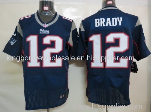 NFL New England Patriots 12 Brady Blue Elite Jersey