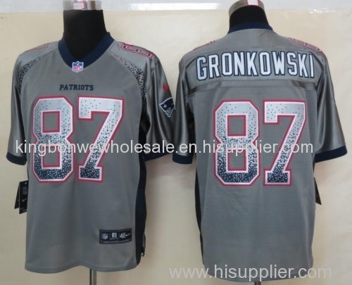 New England Patriots 87 Gronkowski Drift Fashion Grey NFL Elite Jerseys