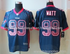 Blue Houston Texans 99# Watt Drift Fashion Elite Jerseys, NFL Elite Jersey for American Football Game