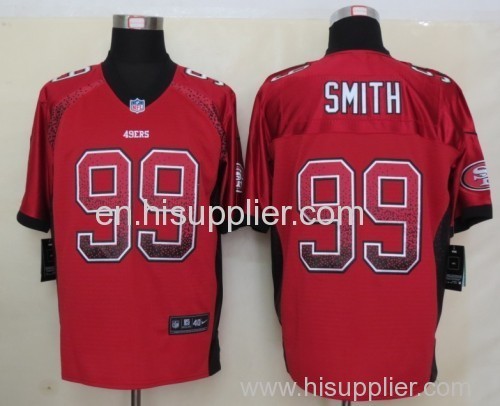 NEW San Francisco 49ers 99 Smith Drift Fashion Red Elite Jerseys, Fashion NFL Jersey