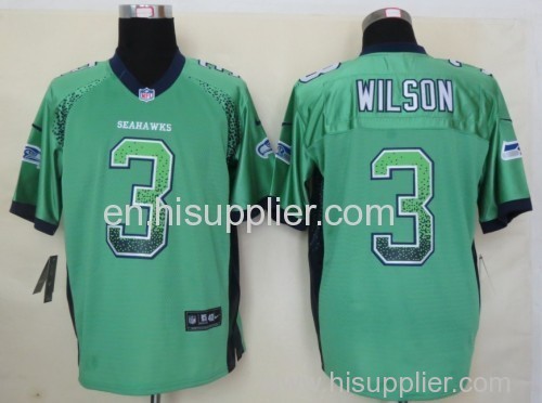 Cheap NEW Seattle Seahawks 3 Wilson Drift Fashion Green Elite Jerseys, NFL Football Jerseys