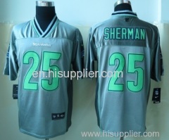 NEW Seattle Seahawks 25 Sherman Grey Vapor Elite Jerseys