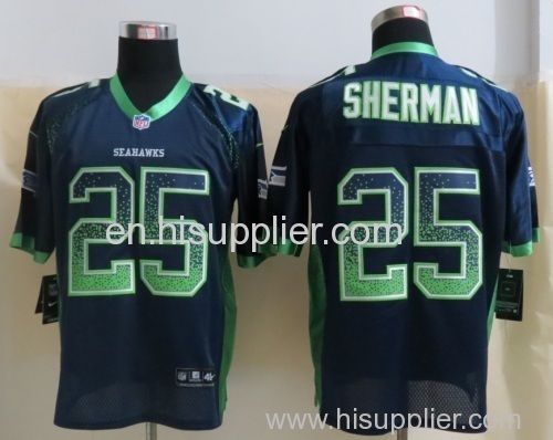 NEW Seattle Seahawks 25 Sherman Drift Fashion Blue NFL Elite Jerseys
