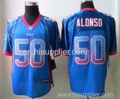 NEW High Quality NFL Jersey, Buffalo Bills 50 Alonso Drift Fashion Blue Elite Jerseys