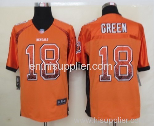 Cheap NEW Cincinnati Bengals 18 Green Drift Fashion Orange Elite Jerseys, NFL Sport Jersey