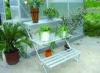 OEM Silver Aluminum Metal Flower Shelf / Garden Stage / Greenhouse Staging With 3 Tier