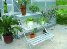 OEM Silver Aluminum Metal Flower Shelf / Garden Stage / Greenhouse Staging With 3 Tier