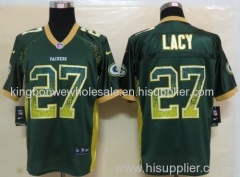 NEW NFL Jersey Green Bay Packers 27 Lacy Drift Fashion Green Elite Jerseys