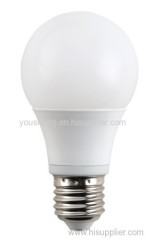 A60 E27 6W plastic and glass cover LED BULB