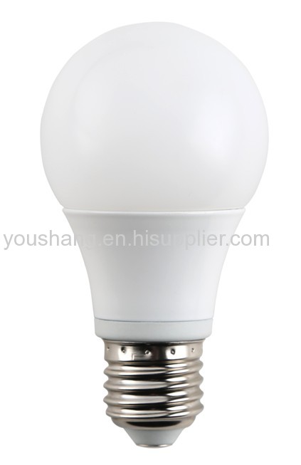 A60 E27 5W plastic and glass cover LED BULB