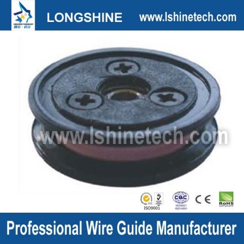 Wire guide pulley roller for drawing wire