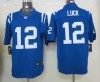 Indianapolis Colts 12 Luck Blue Limited Jersey, NFL Limited Jersey