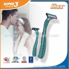 Triple Blade Razor; Streamline Handle with Good Quality