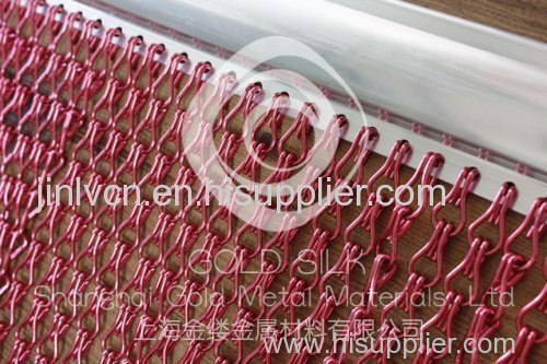 aluminium chain link curtain gold color