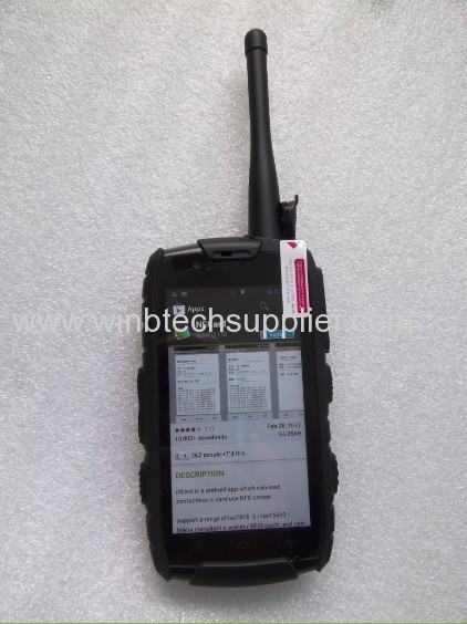 NFC rugged phone stock black russian WS15+ MTK6589 quad core andriod 4.2 NFC Walkie talkie 1G 4G