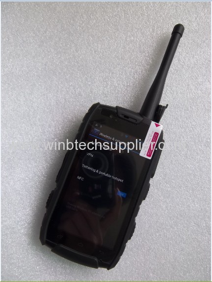 NFC rugged phone stock black russian WS15+ MTK6589 quad core andriod 4.2 NFC Walkie talkie 1G 4G