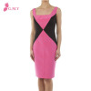 Fashion Two-tone dress latest design Sheath dress for women