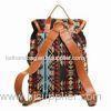 Spacious Burlap Ladies Canvas Backpack For Autumn / Spring Shopping
