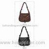 Brown Black Crossbody Leather Bags For Women With Two Zip Pockets