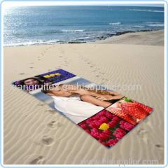 Microfiber suede printed beach towel