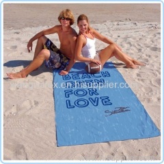 Microfiber suede printed beach towel