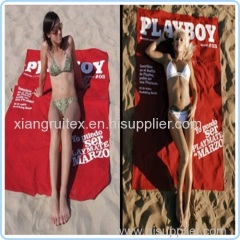 Microfiber suede printed beach towel