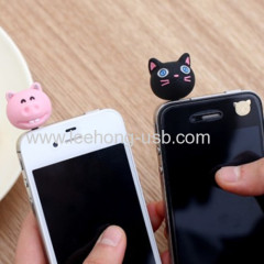 Custom cartoon cute Soft pvc dustproof plug