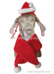 Christmas style pet hat and scarf set