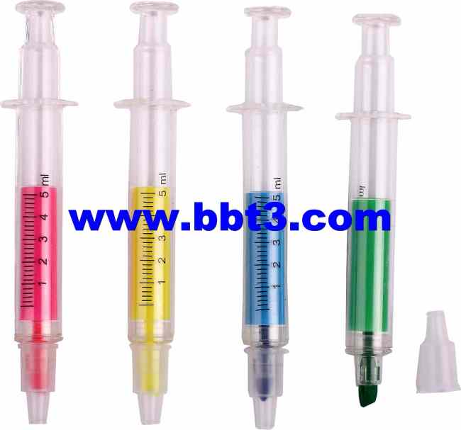 Syringe shape promotion highlighter pens