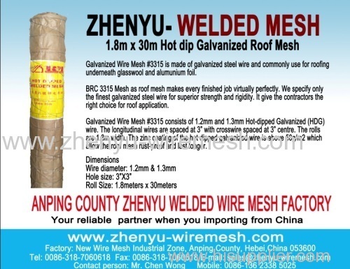 hot dipped galvanized roof mesh 3315