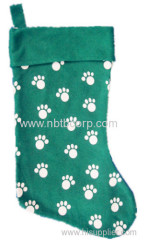 Green Footprint Christmas Stocking