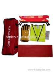 car safety bag car car saftety kit Warning Triangle Safety Vest Mechanical Gloves