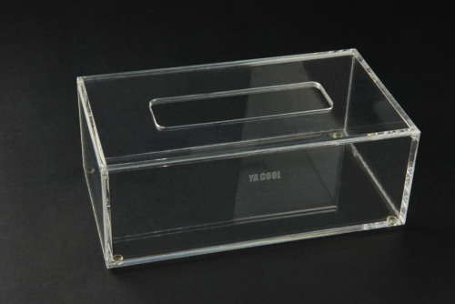 Acrylic tissue box for hotel and home supplies