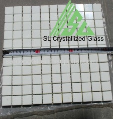 Super Thassos Glass, Glassos, crystallized glass 1x1 inch mosaic