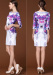 Women's cotton lun round collar sleeve tassel print dress