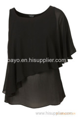 Women chiffon shawl cloak ladies leisure pure color T-shirt