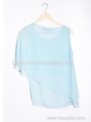 Women chiffon shawl cloak ladies leisure pure color T-shirt